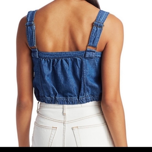 FREE PEOPLE Palm Desert denim crop top We The Free - Womens size XS - Picture 8 of 10